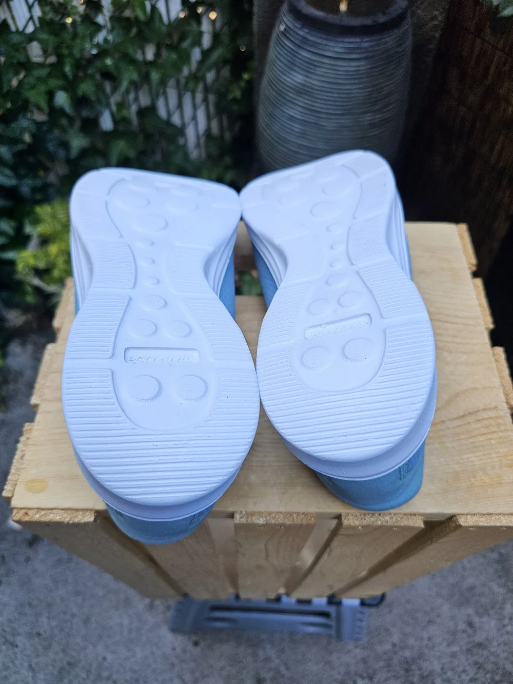 Skechers Men's Light Blue Slip-On Athletic Sneakers